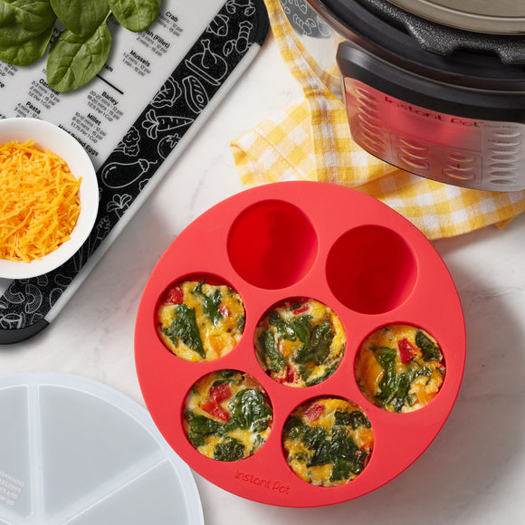 Official Silicone Egg Bites Pan with Lid - Red