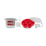 Official Silicone Egg Bites Pan with Lid - Red