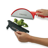 Duo Accessories: Knife with Safety Cover and Cutting Board with Recipe Cook Times