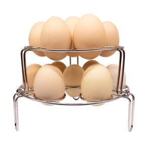 TOPOKO Set of 2 Egg Steamer Racks. Stainless Steel Kitchen Stackable Steamer Trivet