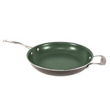 Porcelain Ceramic 12" Cooking Fry Pan with Helper Handle, 1 Each